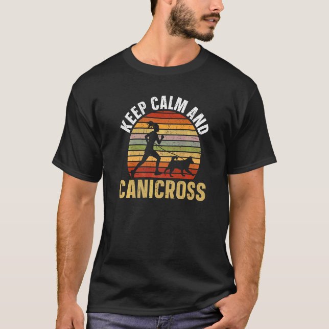Keep Calm And Canicross Dog Running Sport Jogging T-Shirt (Front)
