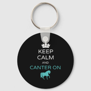 Keep Calm And Canter On Horseback Riding Horse Equ Key Ring