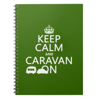 Keep Calm and Caravan On (customisable colours) Notebook