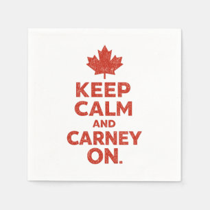 Keep Calm and Carney On Funny Canadian Napkins