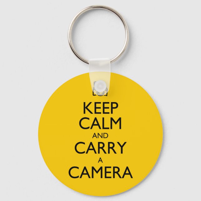 Keep Calm and Carry a Camera Key Ring (Front)