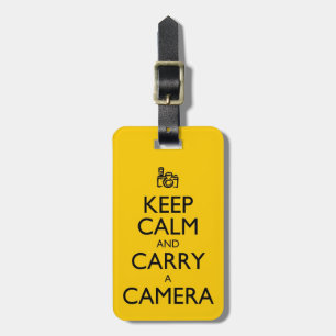 Keep Calm and Carry a Camera Personalized Luggage Tag