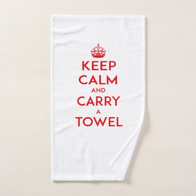 Keep Calm and Carry a [Hand] Towel, Red Text Hand Towel (Hand Towel)