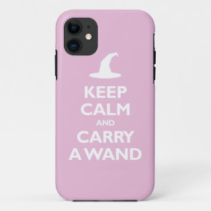 Keep Calm and Carry A Wand (light pink) iPhone 11 Case