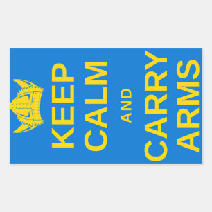 Keep Calm and Carry Arms Swedish Viking Gear Rectangular Sticker