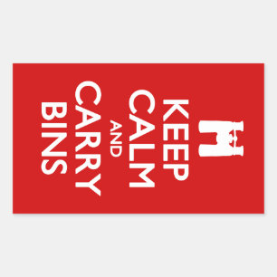Keep Calm and Carry Bins Rectangular Sticker