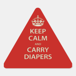 Keep Calm and Carry Diapers Triangle Sticker