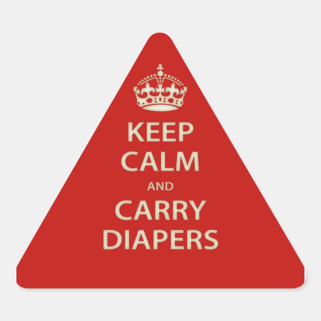 Keep Calm and Carry Diapers Triangle Sticker (Front)