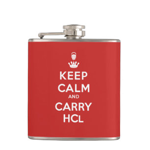 Keep Calm and Carry HCl- Geologist's Hip Flask