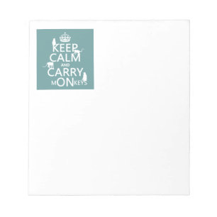 Keep Calm and Carry mONkeys - all colours Notepad