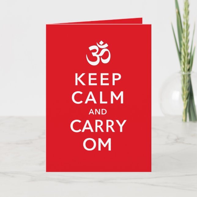 Keep Calm and Carry Om Motivational Birthday Card (Front)