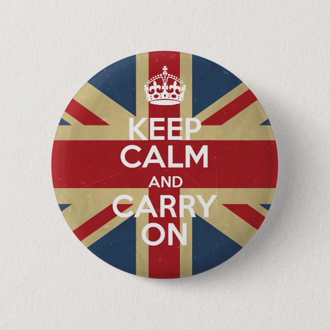 Keep Calm And Carry On 6 Cm Round Badge (Front)