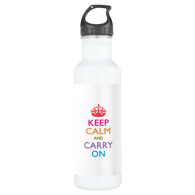 KEEP CALM AND CARRY ON 710 ML WATER BOTTLE (Front)