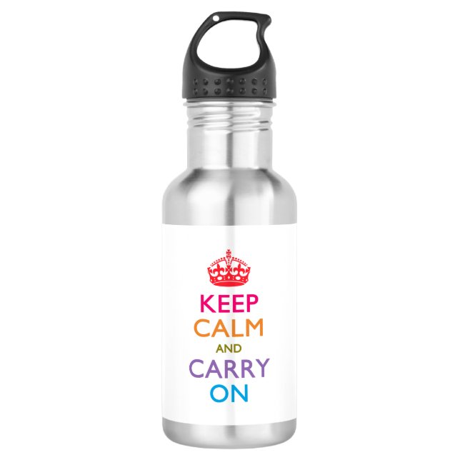 KEEP CALM AND CARRY ON 710 ML WATER BOTTLE (Front)