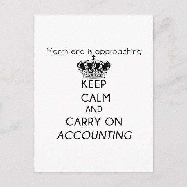 Keep Calm and Carry On Accounting Postcard (Front)