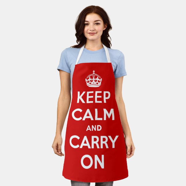 Keep Calm and Carry On Apron (Worn)
