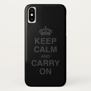 KEEP CALM AND CARRY ON / black Case-Mate iPhone Case