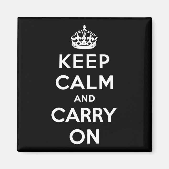Keep Calm and Carry On (Black Design) Magnet (Front)
