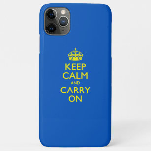 KEEP CALM AND CARRY ON Blue Decor iPhone 11 Pro Max Case