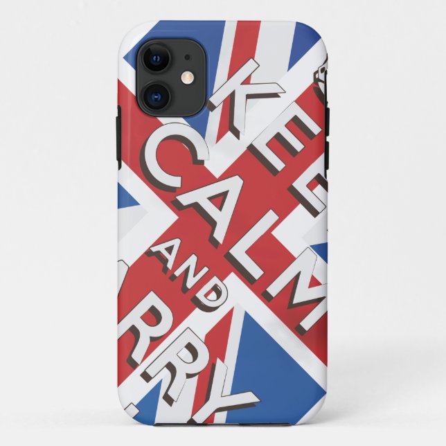 Keep Calm and Carry On British Flag Case-Mate iPhone Case (Back)