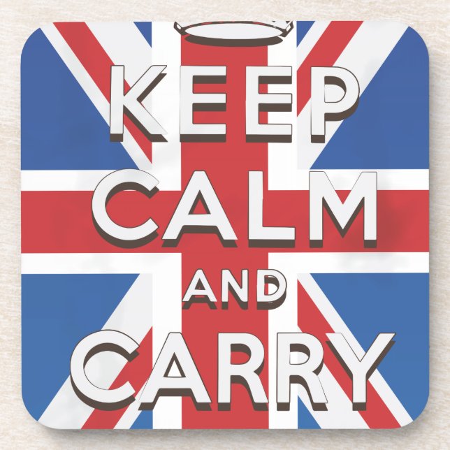 Keep Calm and Carry On British Flag Coaster (Front)