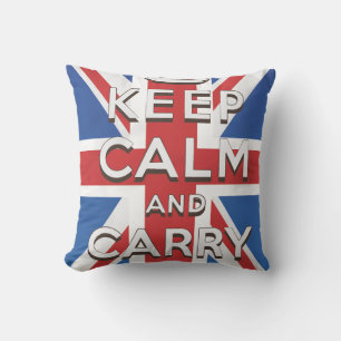 Keep Calm and Carry On British Flag Cushion