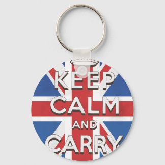 Keep Calm and Carry On British Flag Key Ring