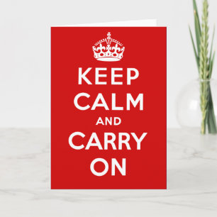 Keep Calm and Carry On British Poster on T shirts Card
