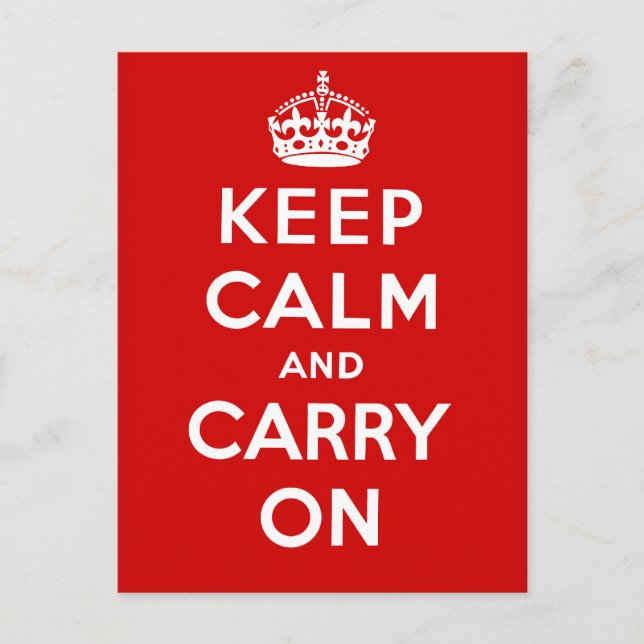 Keep Calm and Carry On British Poster on T shirts Postcard (Front)