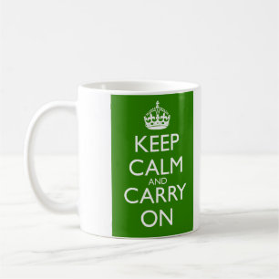 Keep Calm and Carry On British Racing Green Coffee Mug