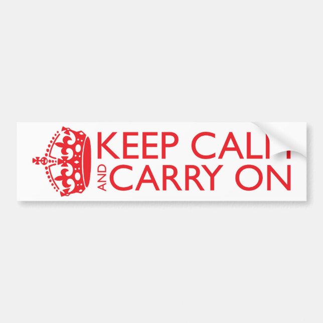 Keep Calm and Carry On Bumper Sticker (Front)
