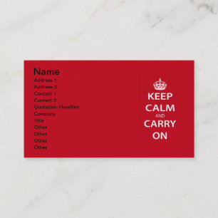 Keep Calm and Carry On Business Card
