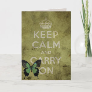 Keep Calm and Carry On Butterfly Birthday Card