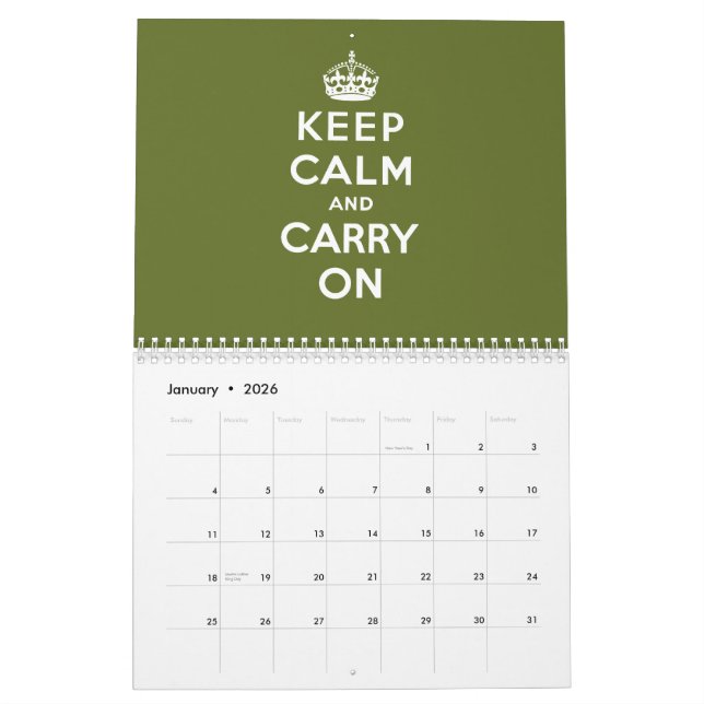 Keep Calm And Carry On Calendar (Jan 2026)