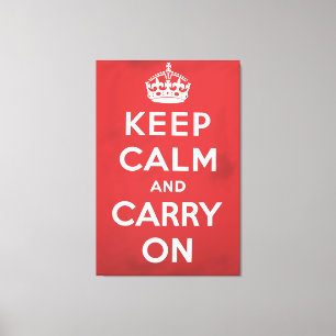 Keep Calm and Carry On cartoon Canvas Print