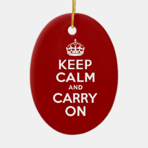 Keep Calm and Carry On Ceramic Tree Decoration