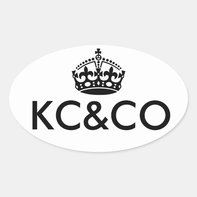 KEEP CALM and CARRY ON - Change background Oval Sticker (Front)