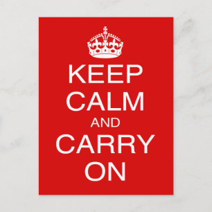 Keep Calm and Carry On classic British prints Postcard