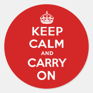 Keep Calm and Carry On Classic Round Sticker