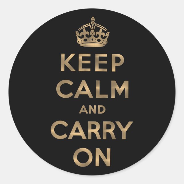 Keep Calm And Carry On Classic Round Sticker (Front)
