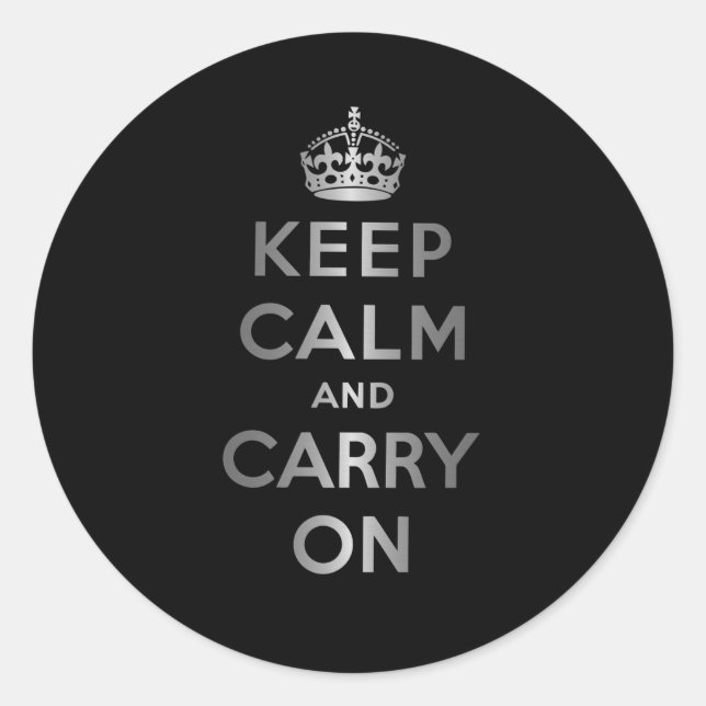 Keep Calm And Carry On Classic Round Sticker (Front)