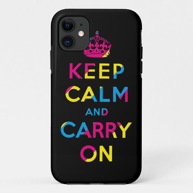 keep calm and carry on CMYK Case-Mate iPhone Case (Back)