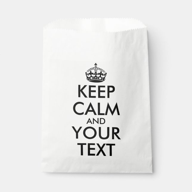 Keep Calm and Carry On - Create Your Own Favour Bag (Front)