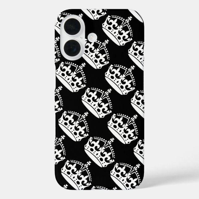 Keep Calm and Carry On Crown in White Case-Mate iPhone Case (Back)