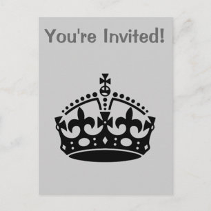 Keep Calm and Carry On Crown Invitation Postcard