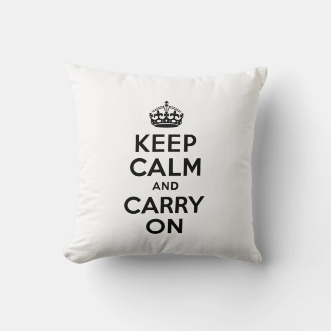 Keep Calm and Carry On Cushion (Front)