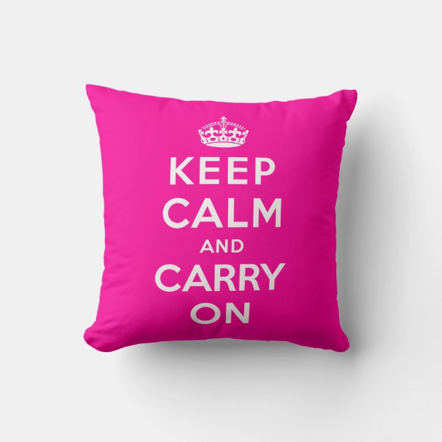 Keep Calm and Carry On Cushion (Front)