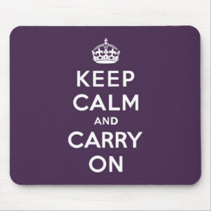 Keep Calm and Carry On Dioxazine Purple Mouse Pad