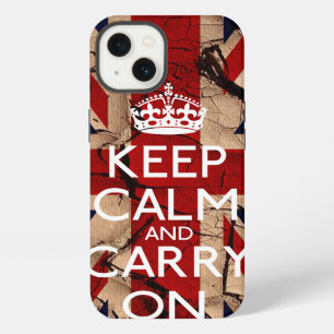 Keep Calm And Carry On Dirty Vintage UK iPhone 13 Case