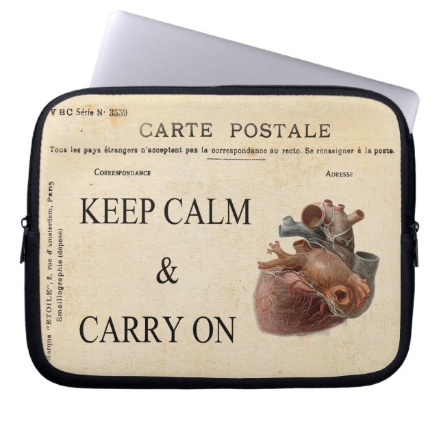 Keep Calm and Carry On Electronics Bag Laptop Slee (Front)